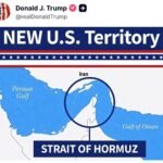 Donald Trump publica un mapa con el Estrecho de Ormuz como «nuevo territorio estadounidense»