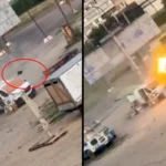 Un dron ruso suicida persigue a un vendedor de fruta y explota sobre él