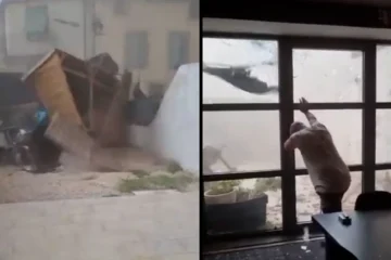 El aterrador paso del tornado de Francia visto desde el interior de una casa